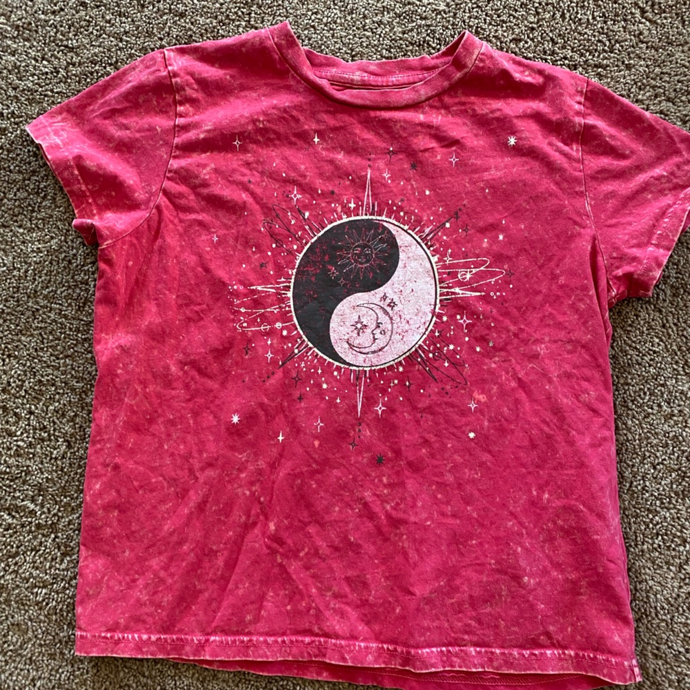 Kids Short Sleeve Yin Yang Graphic Tee - Red